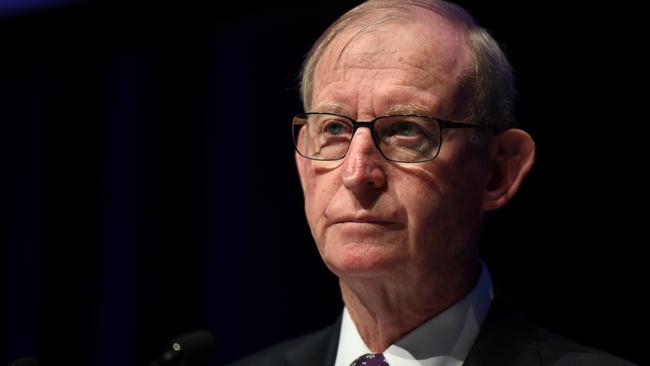 David Murray at AMP’s annual general meeting in Sydney yesterday. Picture: AAP