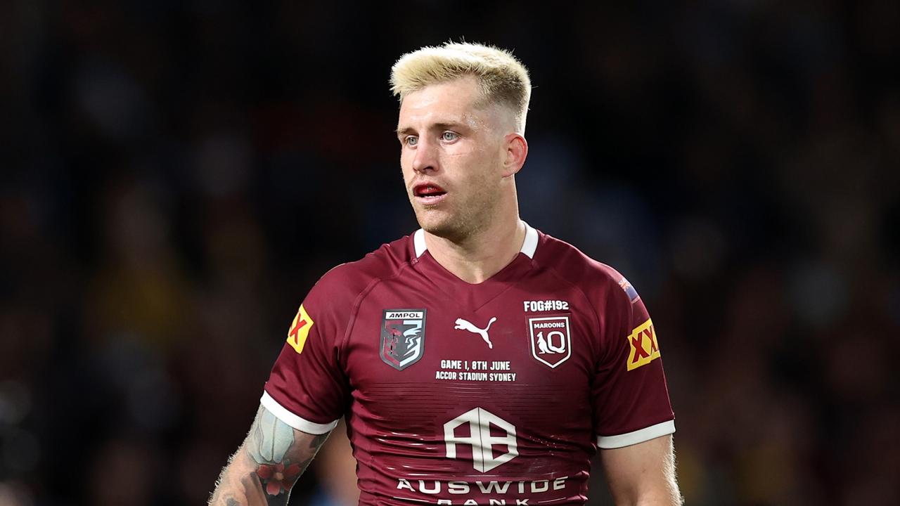 SYDNEY, AUSTRALIA - JUNE 08: Cameron Munster of the Maroons looks on during game one of the 2022 State of Origin series between the New South Wales Blues and the Queensland Maroons at Accor Stadium on June 08, 2022 in Sydney, Australia. (Photo by Cameron Spencer/Getty Images)