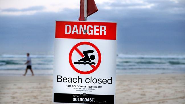 A male surfer was attacked and bitten by a four metre Great White Shark 50 metres off the beach at Greenmount point Coolangatta on the 8th of September 2020 -. Photo: Scott Powick News Corp