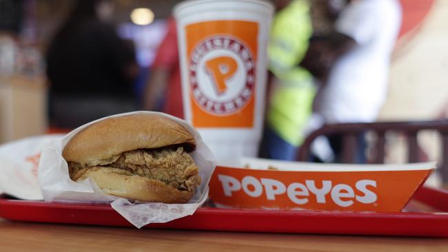 A chicken sandwich at a Popeyes restaurant in Kyle, Texas. Picture: AP