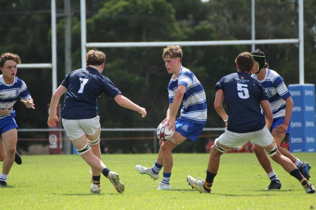Ballymore Cup rugby action at the Albany Creek Brumbies Junior Rugby Union Club on Friday, April 12, 2024.