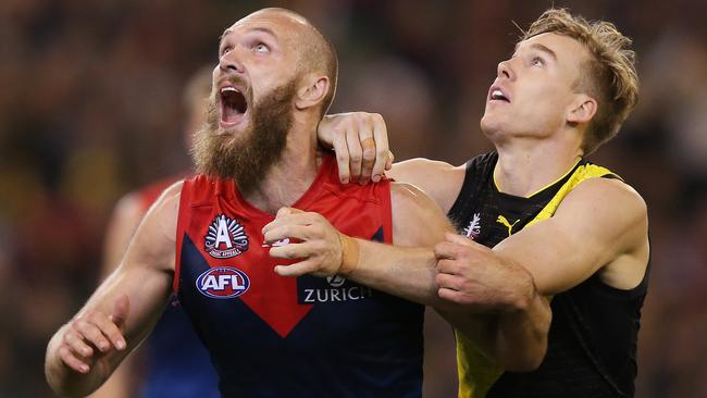 Gawn played perhaps his best game of the season against the Tigers, but it was not enough to get his side over the line. Picture: Getty Images