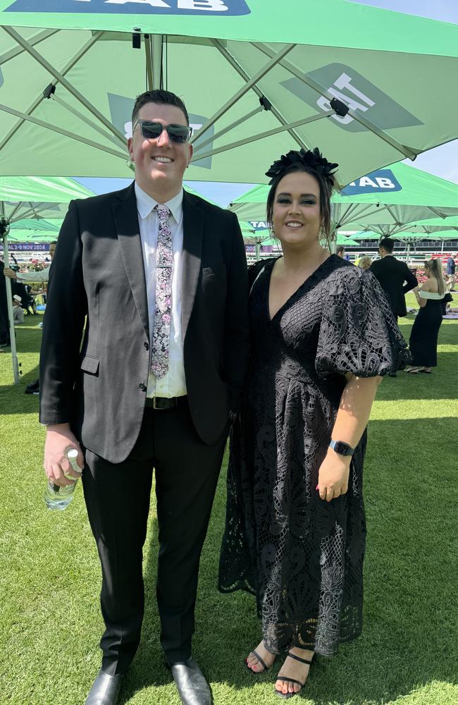 Nick Dobson and Jemma Goldsack at Flemington for Derby Day on November 2, 2024. Picture: Phillippa Butt