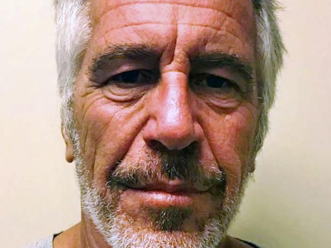 Jeffrey Epstein in his police mugshot. Picture: AFP