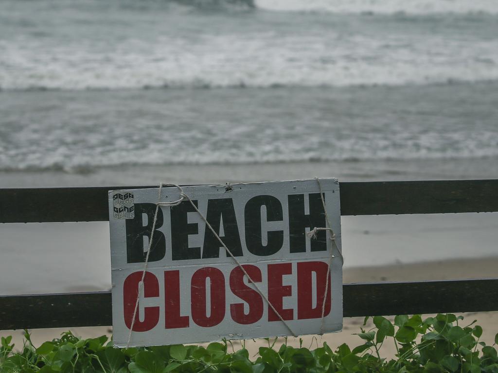 What is likely to be a familiar sight at beaches in Tropical Cyclone Alfred’s path. Picture: NewsWire / Glen Campbell, Picture: NewsWire / Glen Campbell