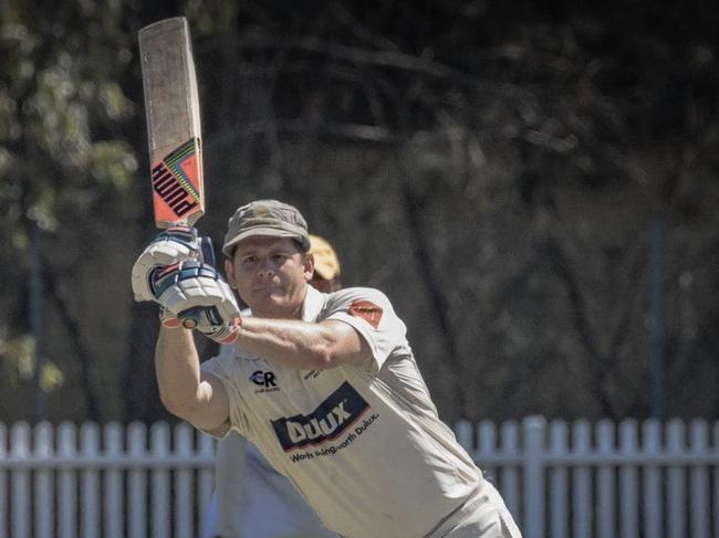 Andrew McGuiness hits the fence for Georges River. Picture: Georges River DCC