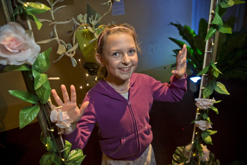 Alexis Scantlebury is framed in the Garden of Curiosity of the Curious Arts Festival, Saturday, March 16, 2019. Picture: Kevin Farmer