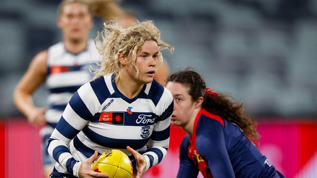 Geelong’s Georgie Prespakis. Picture: Dylan Burns/AFL Photos via Getty Images