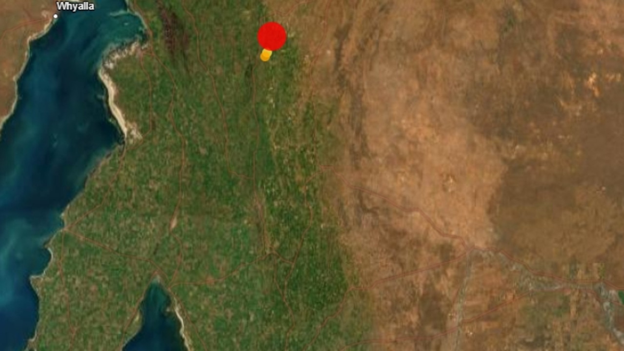 A 4.2 magnitude earthquake has rocked the state’s mid-north near Jamestown. Picture: Geoscience Australia