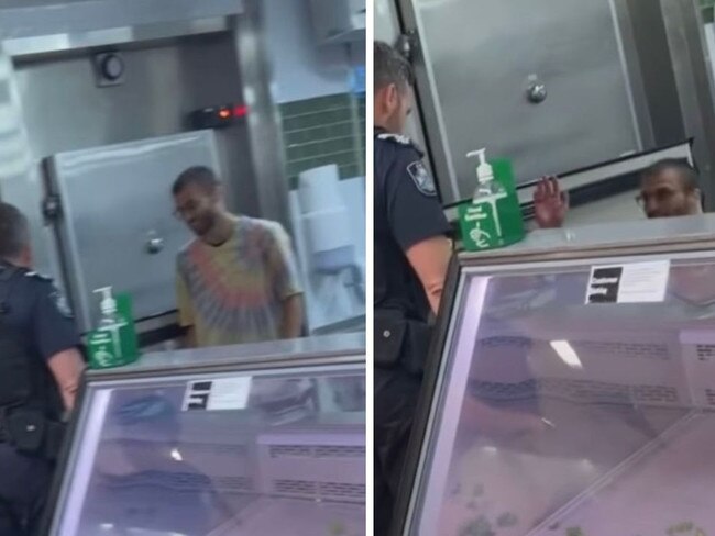 Daniel Charles Dowsett (in tie-dye shirt) was given 12 months probation after he destroyed thousands worth of meat products at various supermarkets in early 2023. Photo: Contributed