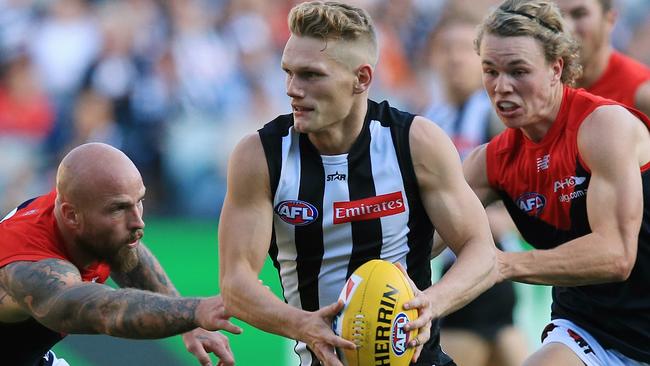 Adam Treloar and the Magpies have the best midfield in the competition. Picture: Wayne Ludbey