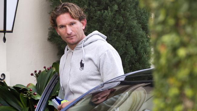 James Hird 9 August 2014, Toorack Suspended Essendon Football Club coach James Hird leaves his Toorak home on Saturday morning. Hird and the Bombers are taking court action against ASADA over the Essendon doping scandal. Picture: Eugene Hyland