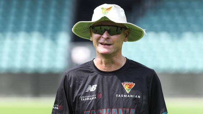 Tasmanian Tigers coach Jeff Vaughan will be required to make some tough selection calls during the week. (Photo by Simon Sturzaker/Getty Images)