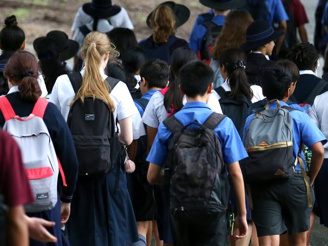 Brisbane State High has had a case of Chicken Pox, general pictures of the school and students leaving for the afternoon, South Brisbane Tuesday 10th March 2020 AAPimage/David Clark