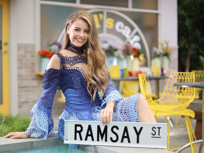 April Rose Pengilly loves being a part of Aussie TV show Neighbours. Picture: Alex Coppel