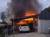 SCREENSHOT . Fire in a shed at Marino , SOuth Australia , 14th June 2021 . Picture: Gaye Williams