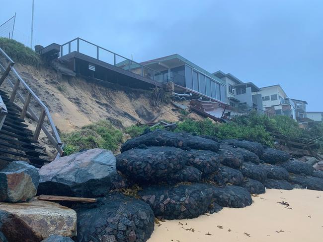 Erosion site at Wamberal beach on July 28 2020. Picture: Central Coast Council