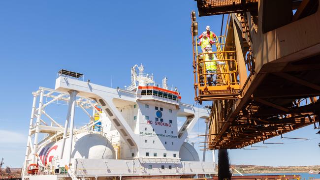 Anthony Albanese at Rio Tinto’s Dampier Port in WA during the election campaign. Picture: Jason Edwards/NewsWire