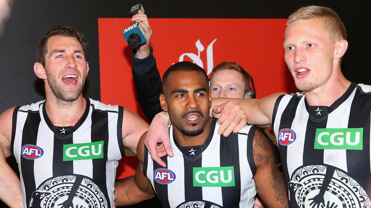 Heritier Lumumba during his last season with the Magpies.