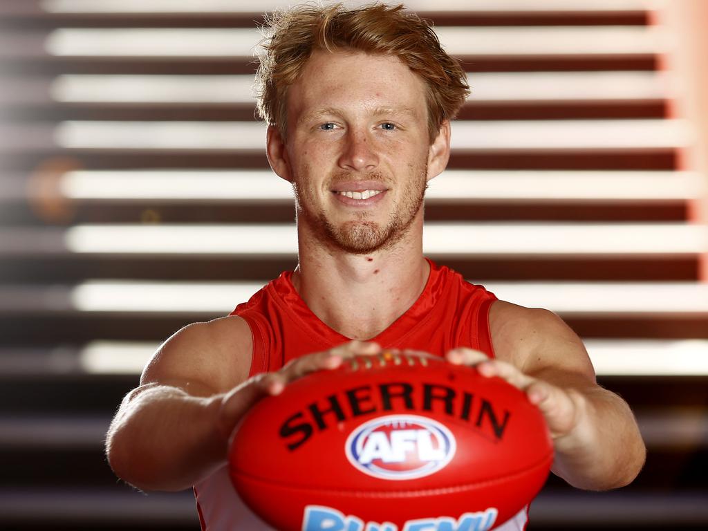 Sydney Swans player Callum Mills in the tunnel at the SCG. Callum will visit his home club  North Shore AFL,  as part of the Swans program of stars visiting their former clubs. Picture: John Appleyard