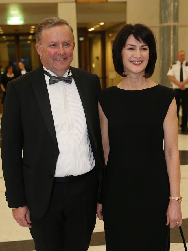 Carmel Tebbutt with husband Anthony Albanese at parliament’s Mid Winter Ball.                        <a class="capi-image" capiId="08967189b6971b2706301f5d25dc3be8"></a>