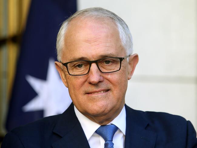 PM Malcolm Turnbull speaking at a press conference in the PM Courtyard at Parliament House in Canberra. Picture Kym Smith