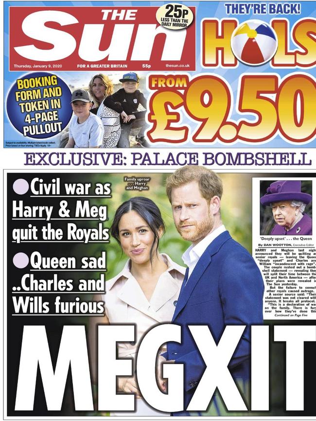 The Sun’s front page story.