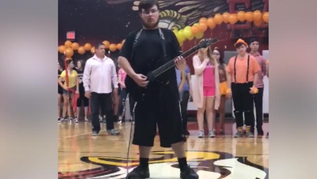 Student With Autism Performs Electrifying Version of Star Spangled Banner During School Pep Rally