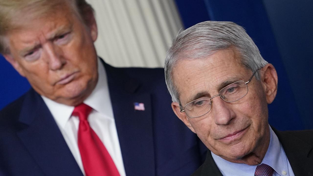 Donald Trump’s coronavirus adviser Dr Anthony Fauci is convinced there’s some good news coming. Picture: Mandel Ngan/AFP