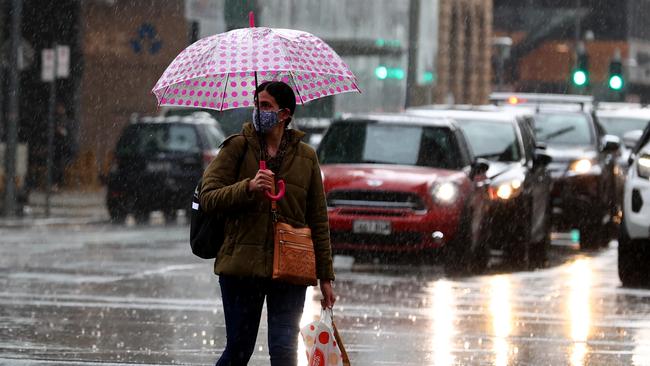 Spring rain in Adelaide. Picture: NCA NewsWire / Kelly Barnes