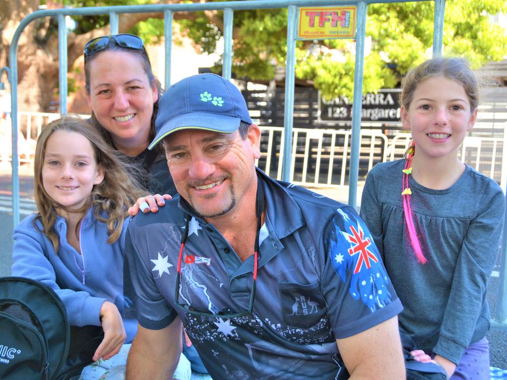 At the 2023 Grand Central Floral Parade are (from left) The Wilson family – Faith, Kelly (back), Emily and Paul (front). Picture: Rhylea Millar