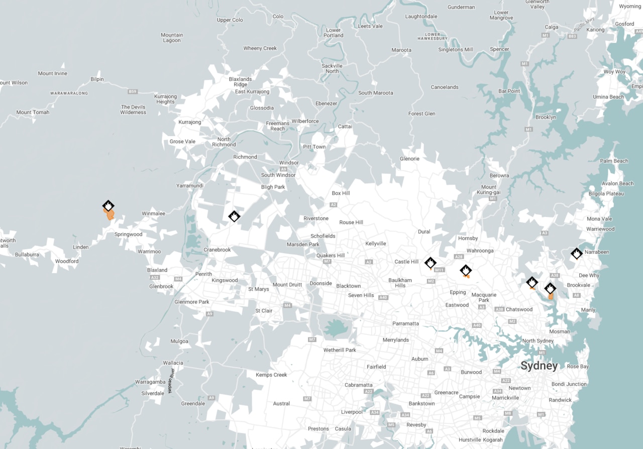 Hazard reduction burns scheduled for Sydney and the Central Coast on October 23. Supplied: NSW RFS