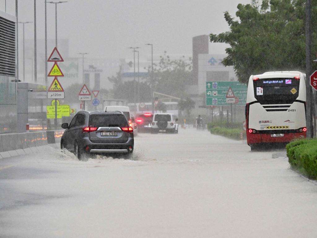 Torrential rains and high winds lashed parts of the Gulf on April 16. Picture: Giuseppe CACACE / AFP