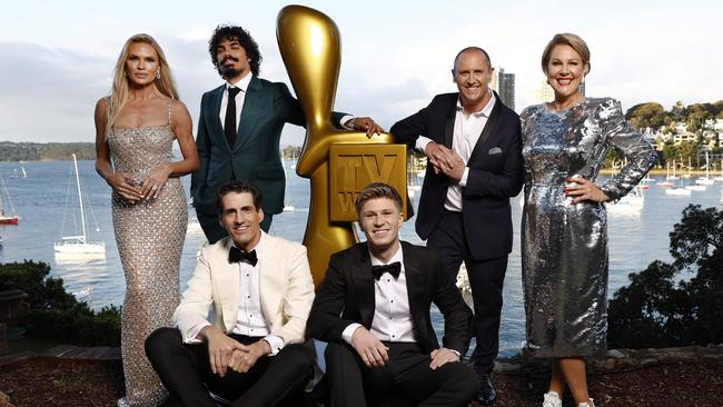 2024 Gold Logie Award nominees Sonia Kruger, Tony Armstrong, Andy Lee, Robert Irwin, Larry Emdur and Julia Morris. Picture: Richard Dobson