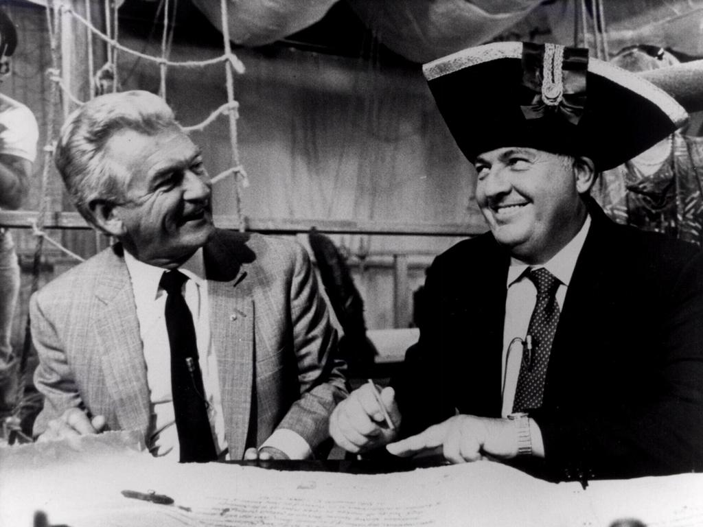 Captain Bond ... WA businessman Alan Bond with soon-to-be Prime Minister Bob Hawke.