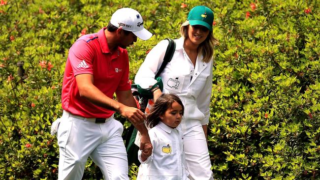 Jason Day with his wife Ellie and son Dash.