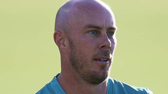 CANBERRA, AUSTRALIA - DECEMBER 11: Chris Lynn of the Heat warms up during the Big Bash League match between the Melbourne Stars and the Brisbane Heat at Manuka Oval, on December 11, 2020, in Canberra, Australia. (Photo by Brett Hemmings/Getty Images)