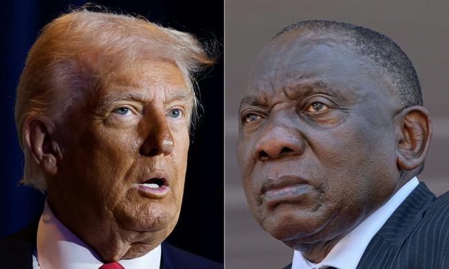 President Cyril Ramaphosa (R) says South Africa will not be 'intimidated' by Donald Trump