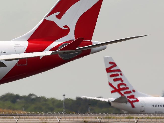 Qantas and Virgin are among the airlines affected by the wild weather. Picture: Brendon Thorne/Bloomberg