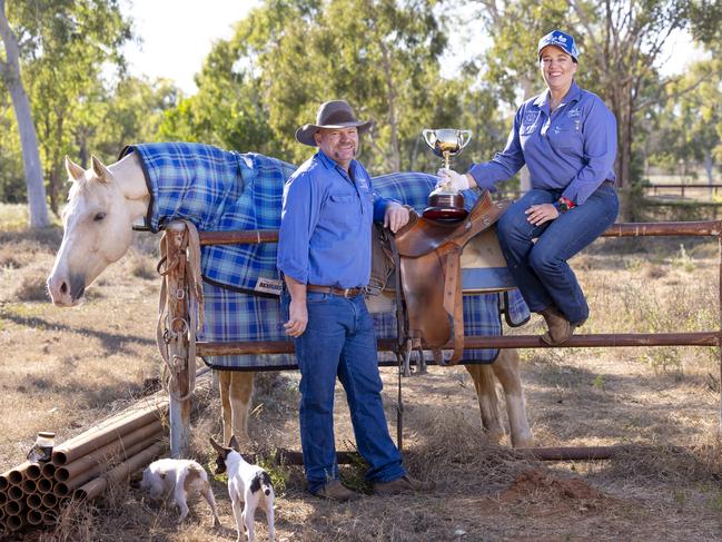 Kate and Tick Everett, parents of Dolly Everett and founders of Dolly’s Dream, on their property just outside of Katherine. Picture: Alex Coppel