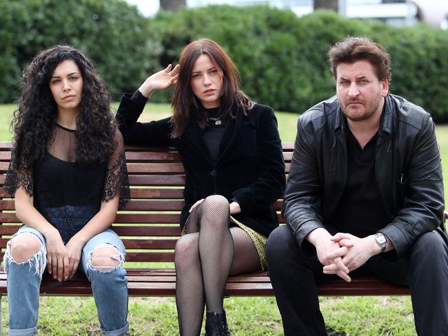 04/12/17 The 3 leads of the new Stan TV series Romper Stomper (L-R) Nicole Chamoun, Lily Sullivan and Lachy Hulme. Aaron Francis/The Australian