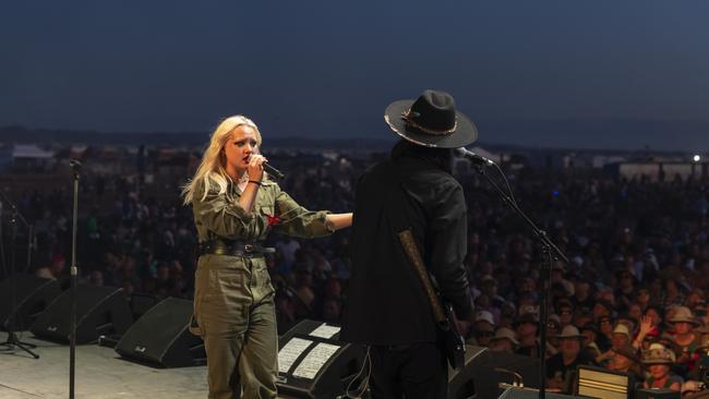 Sonnet and Together with Strangers rockin’ out in front of the huge crowd. Picture: Supplied / ABC