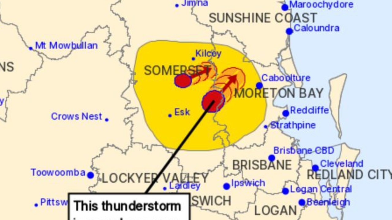 Giant hail warning as supercell storms slam into SEQ