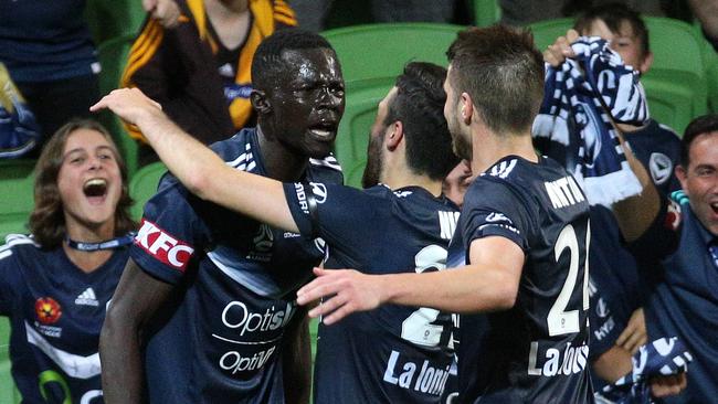 Ken Athiu is one of only a few players to graduate from the NPL to the A-League. Picture: Hamish Blair.