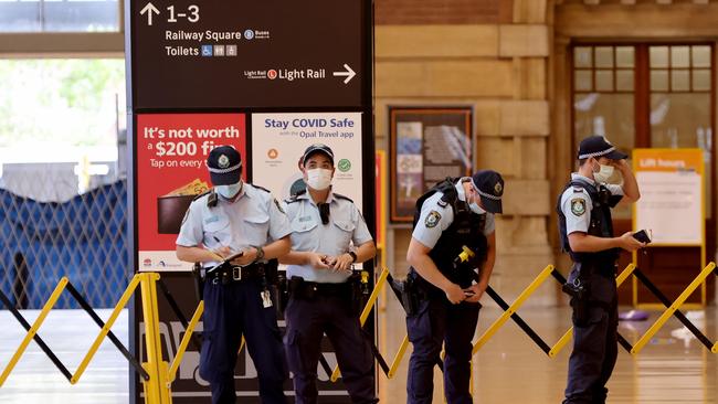 Police in front of the crime scene at Central station on December 4, 2021. Picture: Damian Shaw