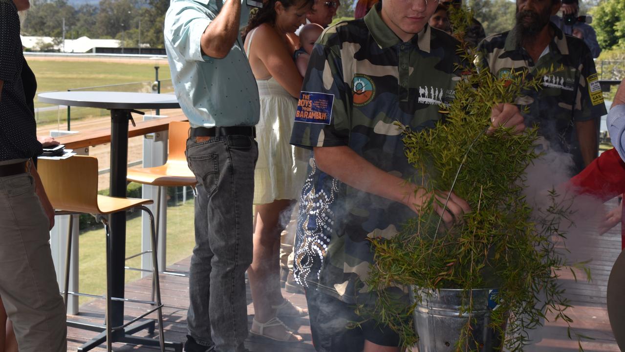 The citizenship ceremony began with an acknowledgment of country, and a traditional smoking ceremony to chase away the bad spirits. Photo: Elizabeth Neil