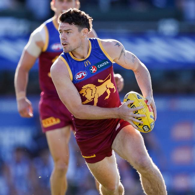 Lachie Neale will play his 250th AFL game against Melbourne on Thursday night at the MCG. Picture: Dylan Burns / Getty Images