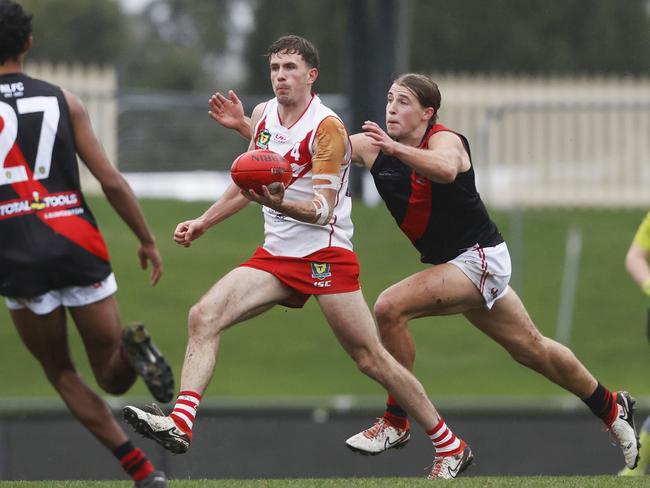 TSL. Tyson Hanslow Clarence and Oscar Van Dam North Launceston. Clarence V North Launceston. Picture: Nikki Davis-Jones