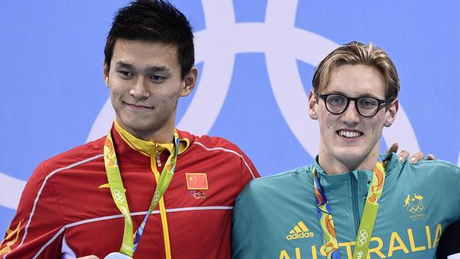 Mack Horton brought Sun Yang’s doping scandal to the forefront after he defeated him in the 400m freestyle in Rio. Picture: AFP