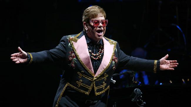 Elton John on stage in Brisbane. Pic: AAP/David Clark